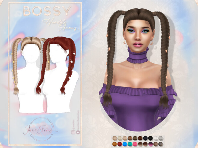 Sims 4 Bossy (Braid Accessories) by JavaSims at TSR