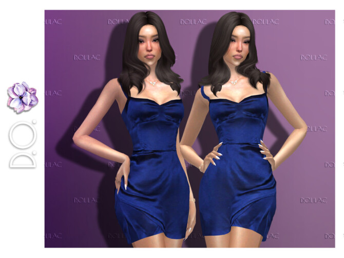 Sims 4 Satin Dress with Straps DO154 by D.O.Lilac at TSR