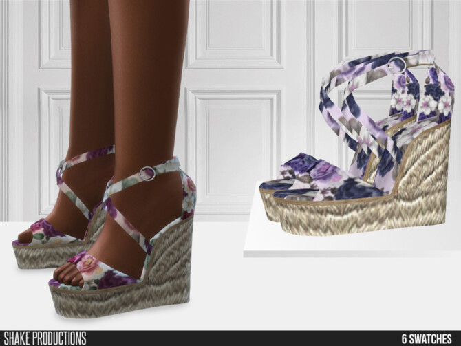 Sims 4 722 Espadrilles Wedges by ShakeProductions at TSR
