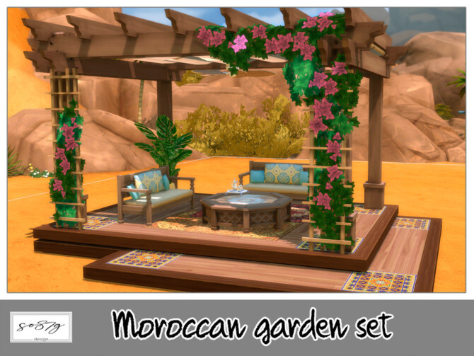 Sims 4 Moroccan garden set by so87g at TSR