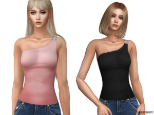 Laura One Shoulder Top by CherryBerrySim at TSR
