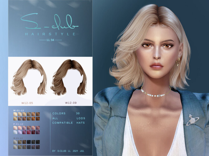 Sims 4 Short curly hairstyle for female by S Club at TSR