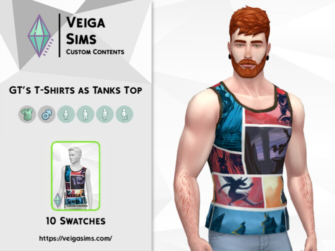 Sims 4 GTs T Shirts as Tanks Top by David Mtv at TSR