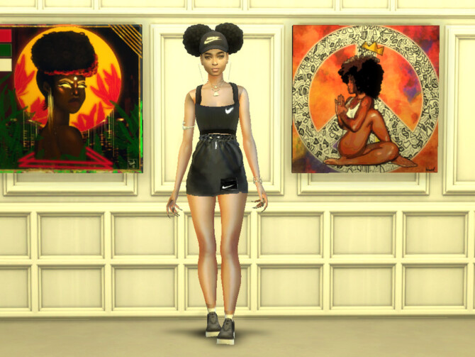 Sims 4 Double Puff Protective Hairstyle by drteekaycee at TSR