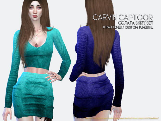 Sims 4 Tata Skirt Set by carvin captoor at TSR