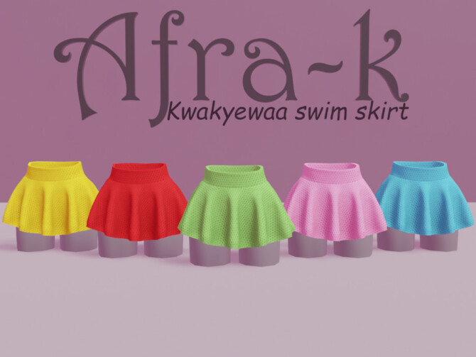 Sims 4 Kwakyewaa swim skirt by akaysims at TSR