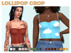 Lollipop Crop Top (solids & patterns) by Solistair at TSR