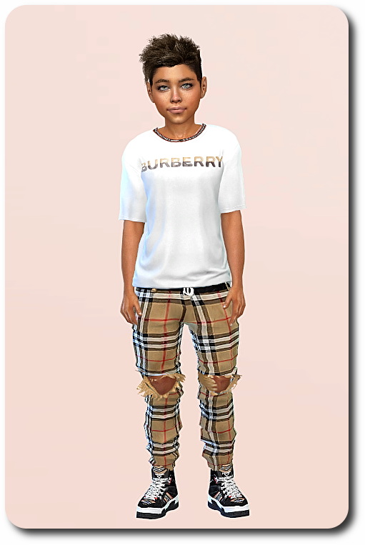 Sims 4 Shirt Set & Scarf for Child Boys at Sims4 Boutique