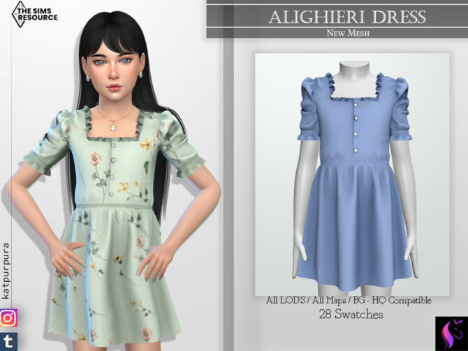 Sims 4 Alighieri Dress by KaTPurpura at TSR
