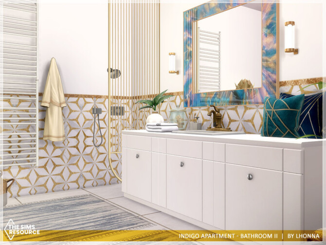 Sims 4 Indigo Apartment Bathroom II by Lhonna at TSR