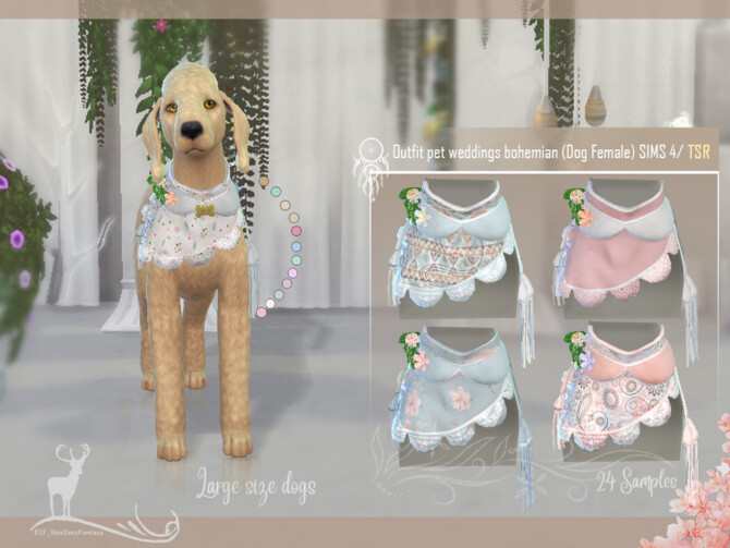 Sims 4 Outfit pet weddings bohemian by DanSimsFantasy at TSR