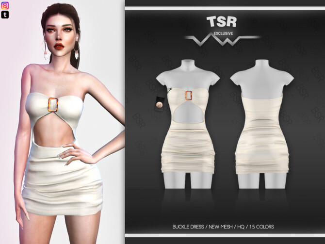 Sims 4 Buckle Dress BD528 by busra tr at TSR