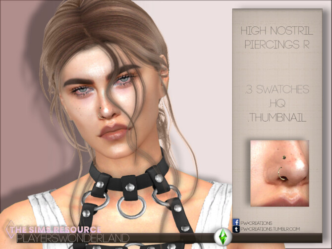 Sims 4 High Nostril Piercings R by PlayersWonderland at TSR