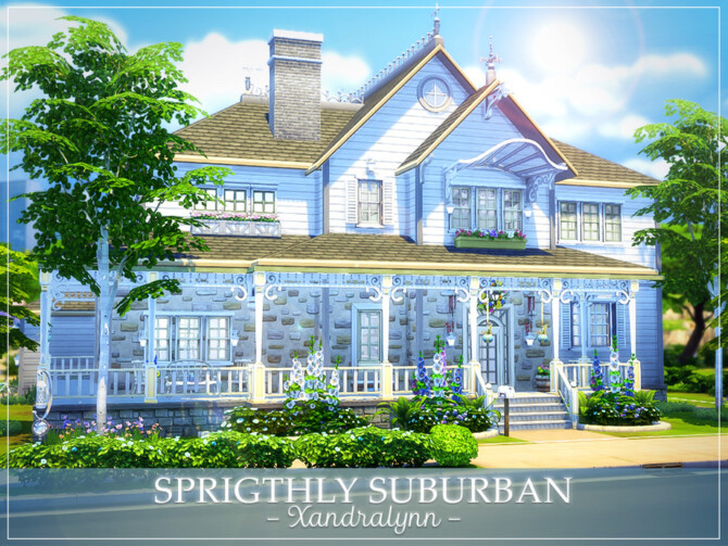 Sims 4 Sprightly Suburban House by Xandralynn at TSR