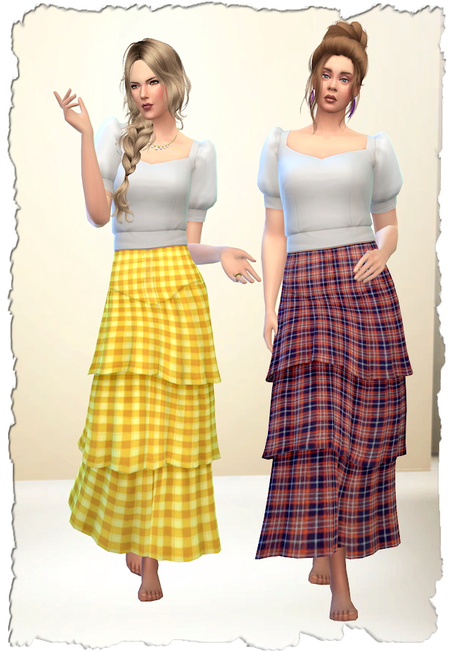 Sims 4 Cottage skirt by Chalipo at All 4 Sims