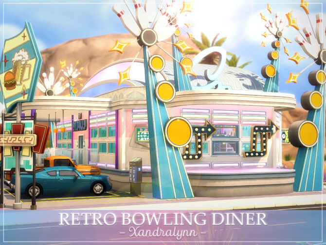 Sims 4 Retro Bowling Diner by Xandralynn at TSR