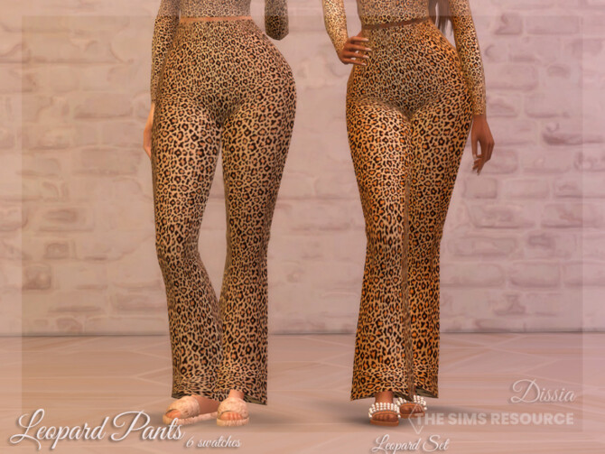 Sims 4 Leopard Pants by Dissia at TSR
