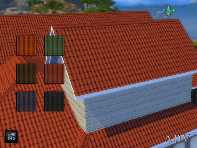 Sims 4 Roof tiles by Mabra at Arte Della Vita