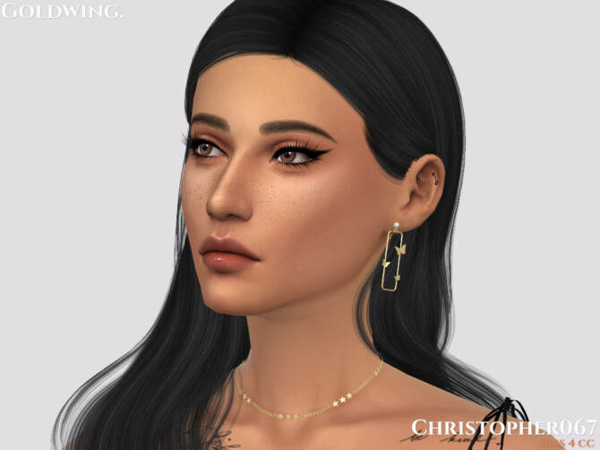 Sims 4 Goldwing Earrings by Christopher067 at TSR