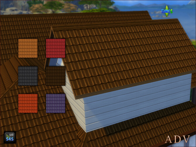 Sims 4 Roof tiles by Mabra at Arte Della Vita