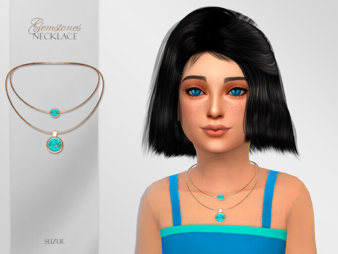 Sims 4 Gemstones Necklace Child by Suzue at TSR