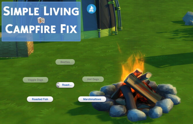 Sims 4 Simple Living: Outdoor Retreat Campfire Fix by MAL22 at Mod The Sims 4