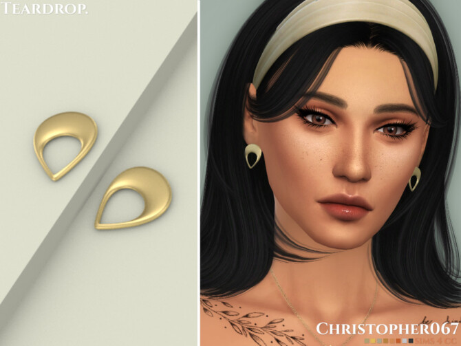 Sims 4 Teardrop Earrings by Christopher067 at TSR