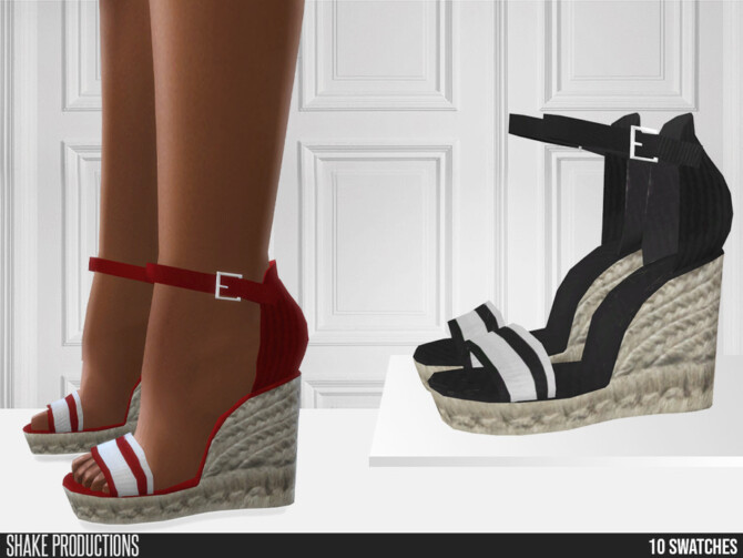 Sims 4 738 Espadrille Wedges by ShakeProductions at TSR