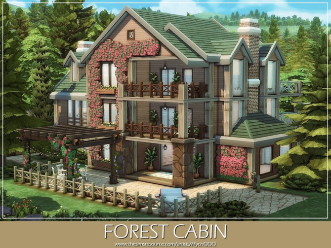Sims 4 Forest Cabin by MychQQQ at TSR