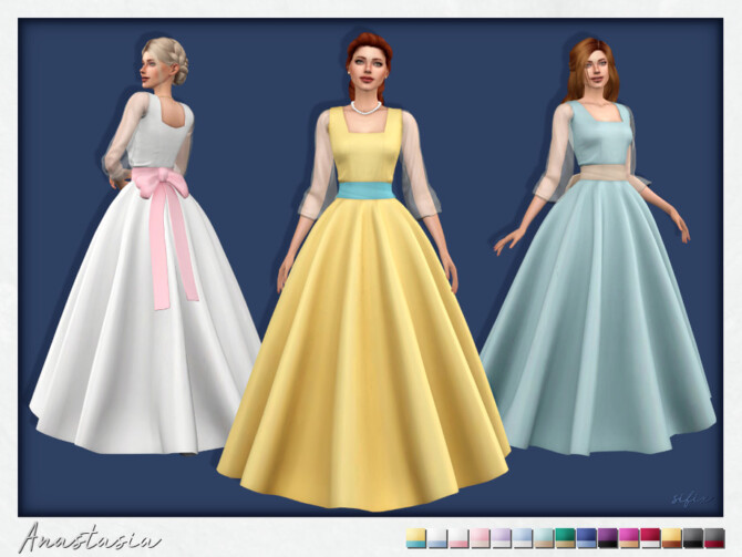 Sims 4 Anastasia Dress by Sifix at TSR