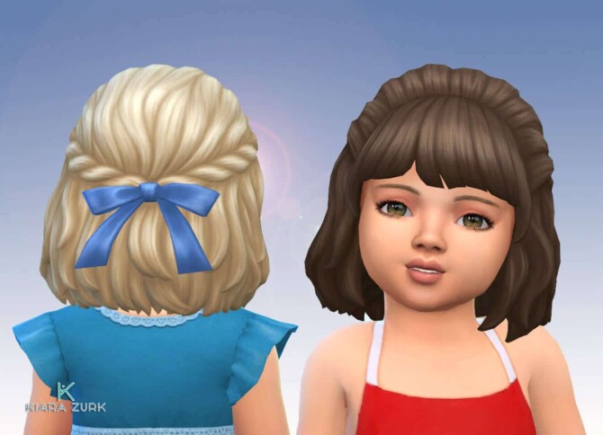 Sims 4 Curly Semi Up for Toddlers + Bow at My Stuff Origin