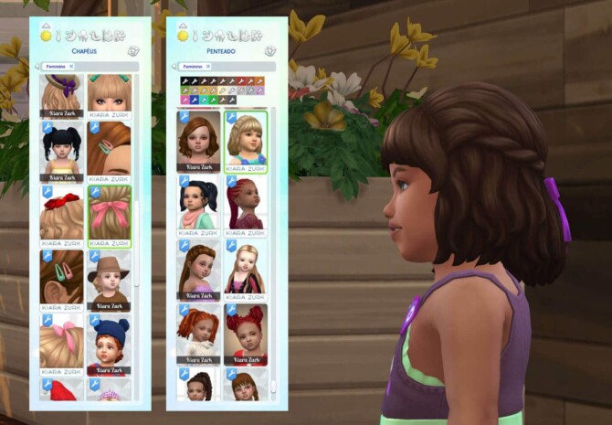 Sims 4 Curly Semi Up for Toddlers + Bow at My Stuff Origin
