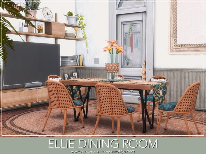 Sims 4 Ellie Dining Room by MychQQQ at TSR