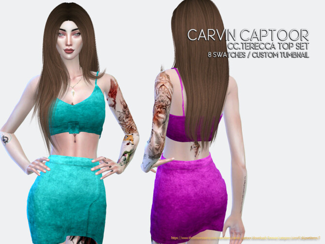 Sims 4 Terecca Top Set by carvin captoor at TSR