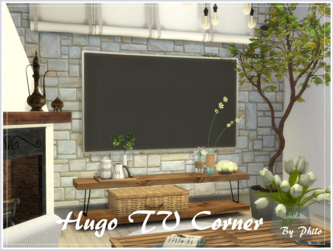 Sims 4 Hugo TV Corner by philo at TSR