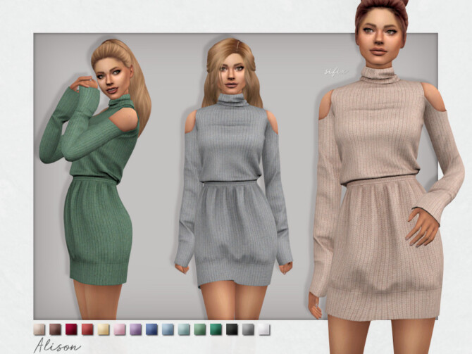 Sims 4 Alison Dress by Sifix at TSR