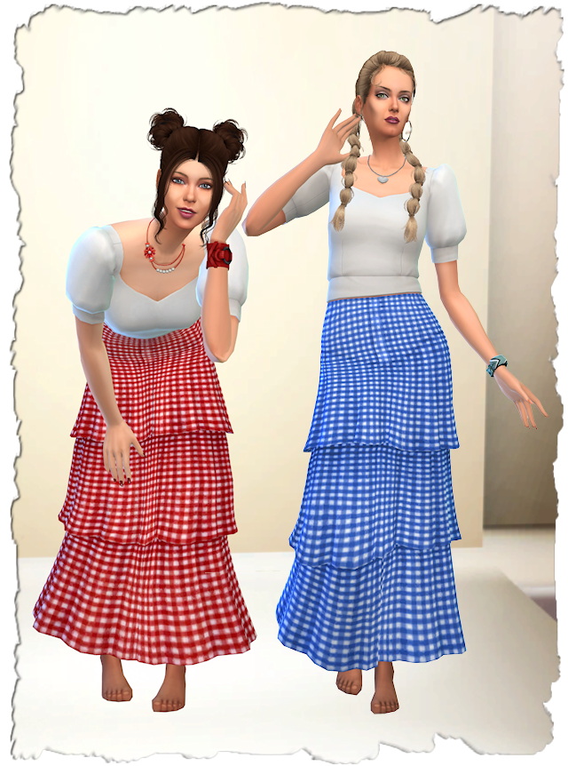 Sims 4 Cottage skirt by Chalipo at All 4 Sims