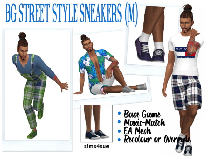 Sims 4 BG STREET STYLE SNEAKERS (M) at Sims4Sue