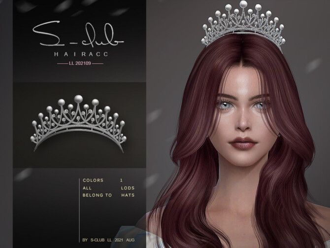 Sims 4 Diamond & Pearl crown by S Club at TSR