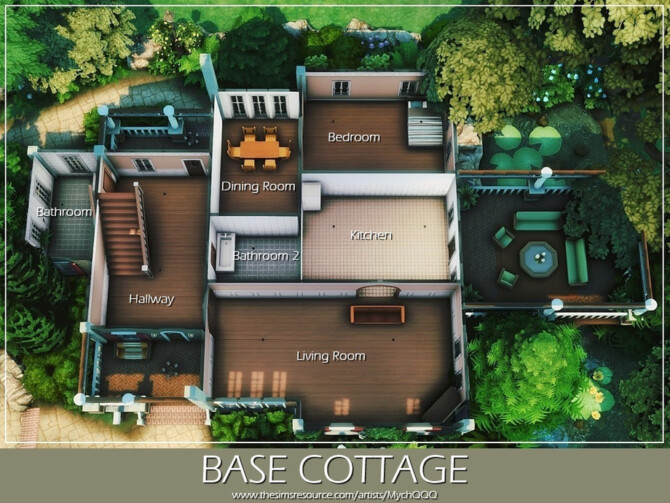 Sims 4 Base Cottage by MychQQQ at TSR