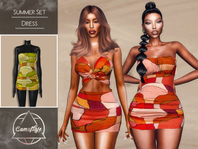 Sims 4 Summer Set Dress by Camuflaje at TSR
