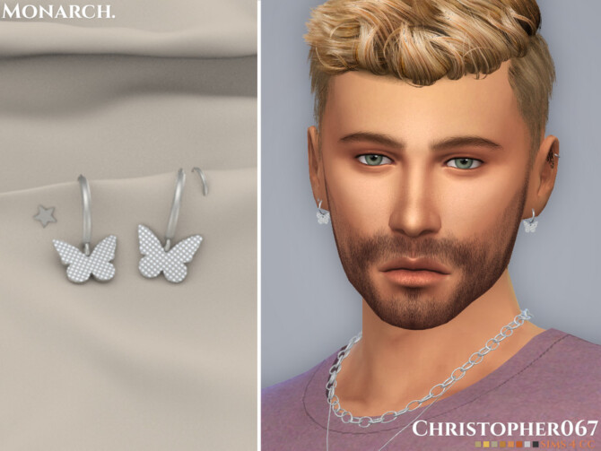 Sims 4 Monarch Earrings Male by Christopher067 at TSR