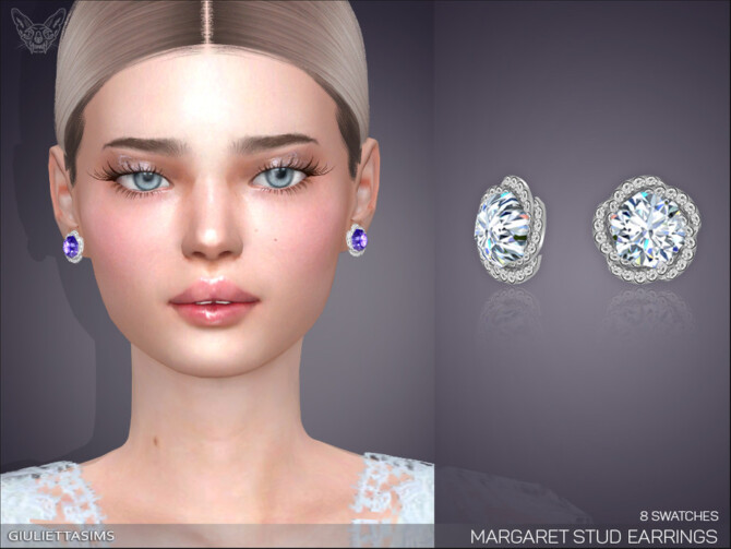 Sims 4 Margaret Stud Earrings by feyona at TSR