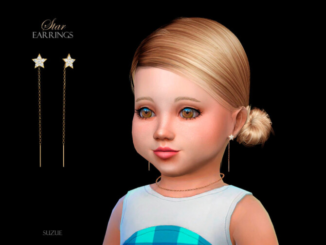Sims 4 Star Earrings Toddler by Suzue at TSR