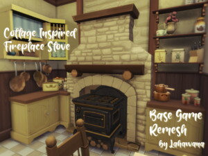 Cottage Inspired Fireplace Stove by Lahawana at Mod The Sims 4
