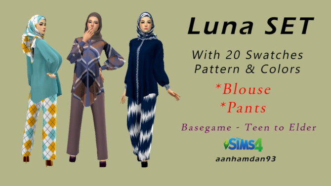 Sims 4 Hijab Model 085 & Luna SET at Aan Hamdan Simmer93