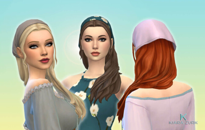 Sims 4 Long Side Hair + Bandana Recolor at My Stuff Origin