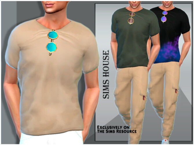Mens T Shirt With Sunglasses By Sims House At Tsr Sims 4 Updates