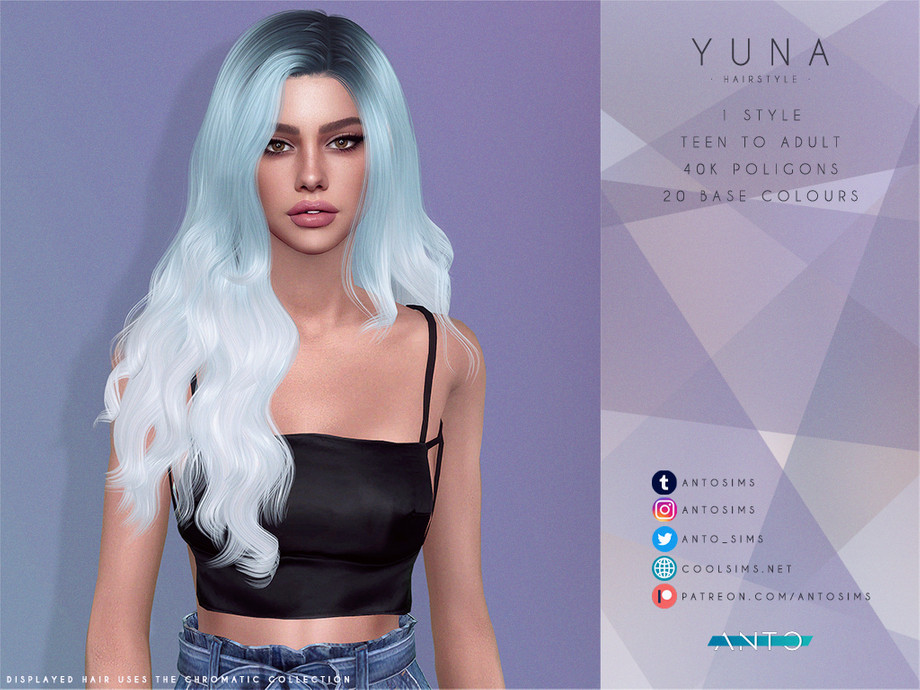 Yuna Hair By Anto At Tsr Sims 4 Updates