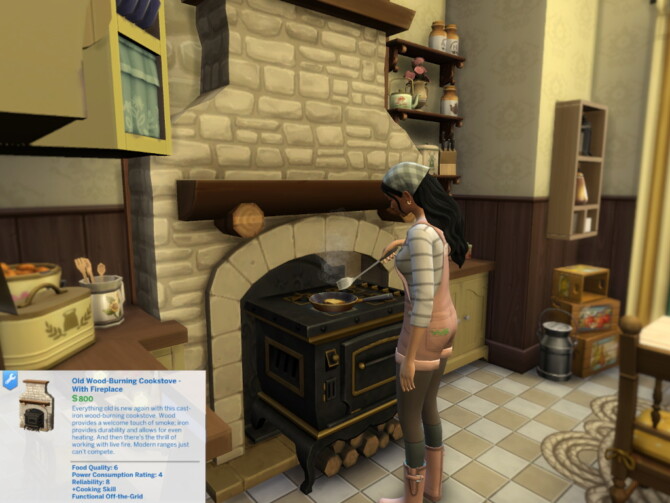 Sims 4 Cottage Inspired Fireplace Stove by Lahawana at Mod The Sims 4